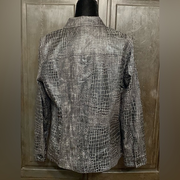 Bamboo Traders black jeans jacket animal design L - Picture 3 of 9